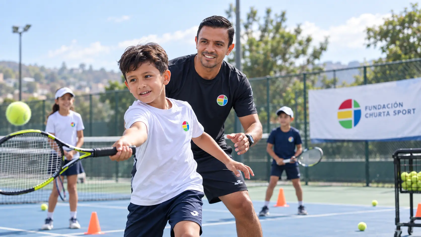Deportistas practicando tenis