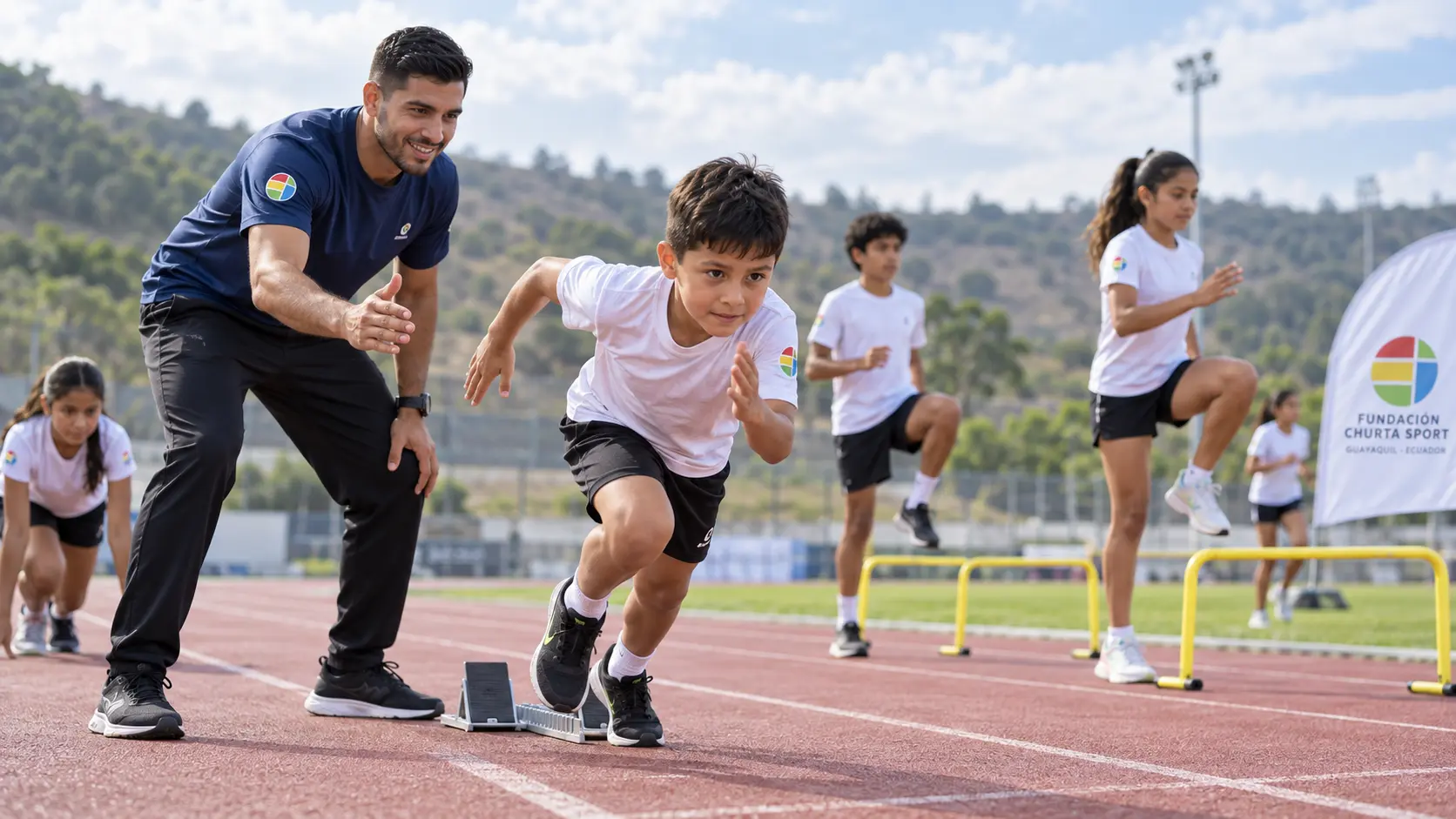 Deportistas practicando atletismo